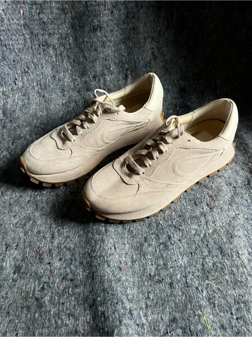 Dolce Vita Beige Suede Low-Top Sneakers